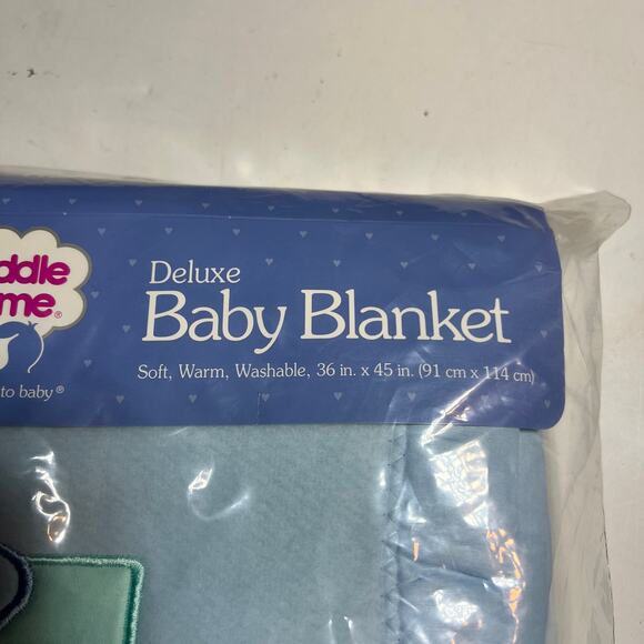 Cuddle Time Deluxe Baby Blanket Woven acrylic blue 36 x 45 nursery soft warm - Picture 9 of 10